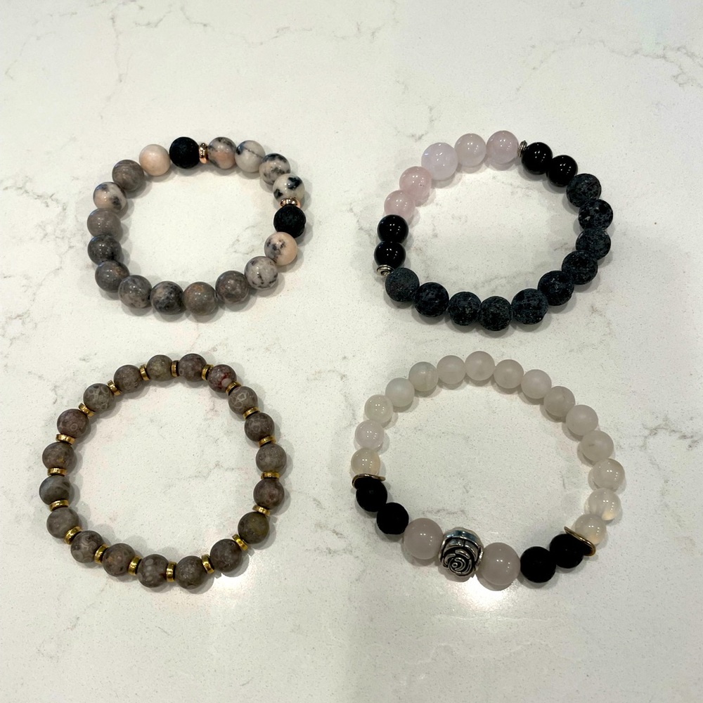 Set of 4 handmade bead bracelets